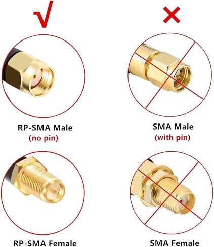 XRDS -RF RP-SMA Male to RP-SMA Female Coax Cable 10FT, RG58 WiFi Antenna Extension Coax Cable for WiFi LAN Router Wireless Network Card Adapter in Kuwait