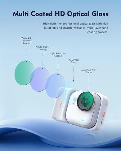 طقم مرشح أساسي مكون من 4 قطع لجهاز Insta360 Go Ultra، يتضمن الأشعة فوق البنفسجية ND8 ND32 ND64، مجموعة مثالية لحماية العدسات طوال اليوم والتحكم في التعرض أثناء السفر والرياضة in Kuwait
