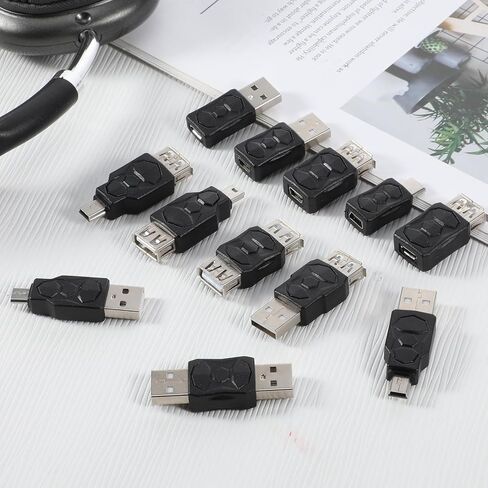 مجموعة محول USB، 12 قطعة محول USB OTG متعدد USB/Type C/Micro/Mini ذكر إلى أنثى موصل محول للكمبيوتر والكمبيوتر اللوحي والكمبيوتر الشخصي والهاتف المحمول in Kuwait