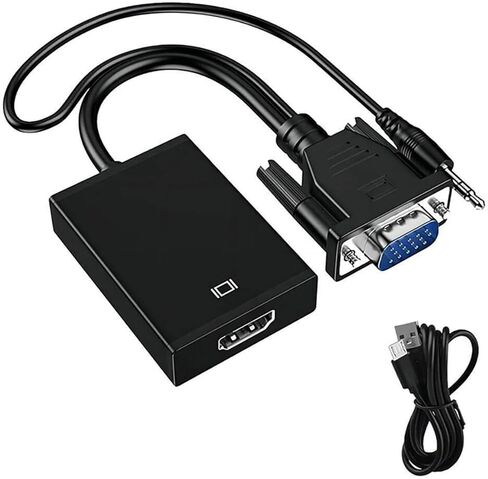 V/GA to HDMI-Compatible Adapter with 3.5mm Input and USB Power Cable 1080P Video Converter for PC Projector HDTV(Model 2) in Saudi Arabia