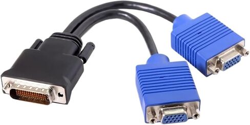 DMS 59Pin to DP Hd Male to 2 X V/GA DVI 24+5 Female Converter Adapter Video Splitter Cable for M>oni>tor System(59PIN-DVI-VGA) in Saudi Arabia