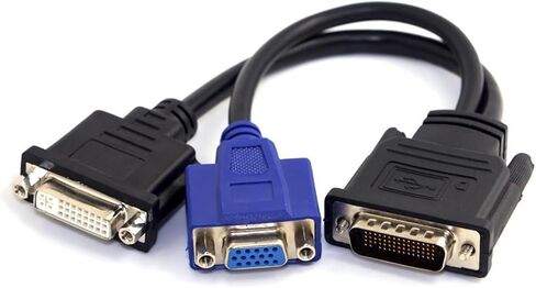 DMS 59Pin to DP Hd Male to 2 X V/GA DVI 24+5 Female Converter Adapter Video Splitter Cable for M>oni>tor System(59PIN-DVI-VGA) in Saudi Arabia