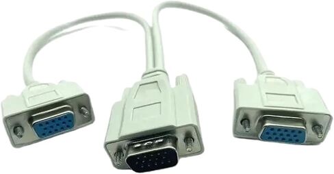 V/GA SVGA RGB Male to 2 V/GA HD 15 Female Splitter Adapter Extension Cable in Saudi Arabia
