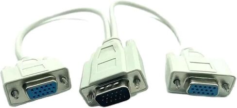 V/GA SVGA RGB Male to 2 V/GA HD 15 Female Splitter Adapter Extension Cable in Saudi Arabia