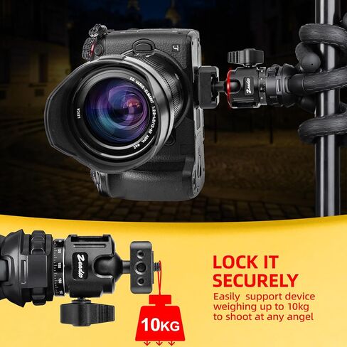 Zeadio Ball Head Mount with 1/4" & 3/8" Thread - 360° Panoramic Heavy Duty Metal Camera Mount Tripod Head for DSLR, Gimbal, Action Cam (Medium) in Kuwait
