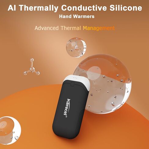 karecel تدفئة اليد قابلة لإعادة الشحن، تدفئة اليد الكهربائية قابلة لإعادة الاستخدام 5200 مللي أمبير في الساعة بطارية سخان USB محمولة للجيب الساخن لتدفئة اليد، هدية شتاء رائعة للرجال والنساء في الهواء الطلق والتخييم والتزلج in Kuwait