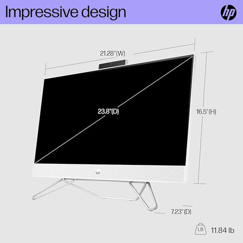 HP 2025 24-CB100 All-in-One Desktop 23.8" FHD IPS Touch 10-Core Intel Core i5-1235U Intel UHD Graphics 16GB DDR4 1TB NVMe SSDWIFI RJ45 HDMIv1.4 Webcam Keyboard Mouse Windows 11 Prow/RE USB in Saudi Arabia