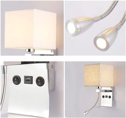 Adjustable Gooseneck E27 Socket Lamp with USB Port & Double Switches - Versatile Beige Desk Light for Home Office, Reading, and Nightstand Use in Saudi Arabia