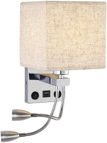 Adjustable Gooseneck E27 Socket Lamp with USB Port & Double Switches - Versatile Beige Desk Light for Home Office, Reading, and Nightstand Use in Saudi Arabia