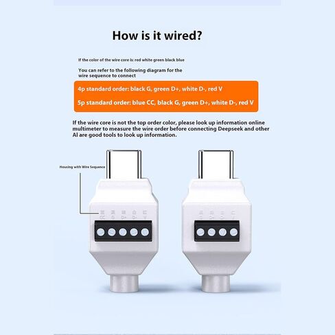 USB نوع C ذكر إلى 5Pin/4pin موصلات محطة لحام للأسلاك السريعة وإصلاح الأجهزة فقط Supprt 65W شحن USB C موصلات لحام in Saudi Arabia