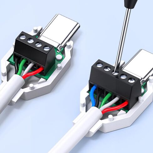 USB Type C Male to 5Pin/4pin Terminal Solderless Connectors for Fast Wiring and Device Repair Only Supprt 65W Charging USB C Solderless Connectors in Saudi Arabia