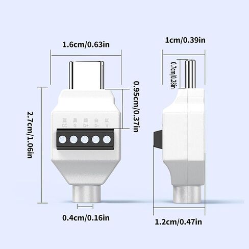 USB نوع C ذكر إلى 5Pin/4pin موصلات محطة لحام للأسلاك السريعة وإصلاح الأجهزة فقط Supprt 65W شحن USB C موصلات لحام in Saudi Arabia