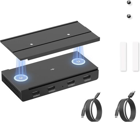 محور USB-C مغناطيسي بسرعة 10 جيجابت في الثانية من EJAY، نقل بيانات 4 منافذ USB 3.2 Gen2، يتضمن حاجزًا منزلقًا ومسامير ووسادات لاصقة لأجهزة الكمبيوتر المحمول MacBook، أسود in Kuwait