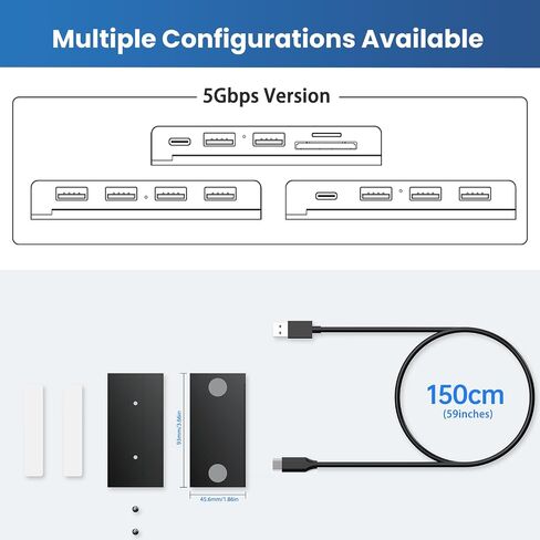 محور USB-C مغناطيسي بسرعة 10 جيجابت في الثانية من EJAY، نقل بيانات 4 منافذ USB 3.2 Gen2، يتضمن حاجزًا منزلقًا ومسامير ووسادات لاصقة لأجهزة الكمبيوتر المحمول MacBook، أسود in Kuwait
