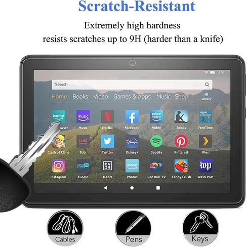 Screen Protector for 8 Kids/Pro Tablet (2024/2022/2020 Version), Tempered Glass, High Definition, 9H Hardness [2 Pack] (8 Kids/Pro) in Kuwait