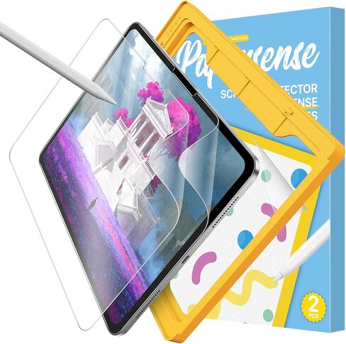 واقي شاشة ورقي من OMOTON PAPERSENSE مكون من قطعتين لجهاز iPad Pro 11 بوصة M5 M4 (الجيل السادس والخامس، 2025/2024)، فيلم PET غير لامع مع صينية خالية من الغبار، ارسم مثل الورق، فائق الاستجابة، متوافق مع قلم Apple in Saudi Arabia