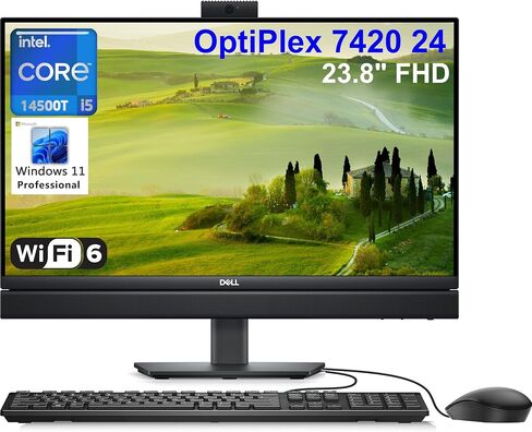 Dell OptiPlex 7420 24 7000 23.8" FHD Business All-in-1 Desktop Computer, 14th Gen Intel 14-Core i5-14500T (Beat i7-13700T), 32GB DDR5 RAM, 2TB PCIe SSD, WiFi 6, BT, RJ-45, DP Port, Windows 11 Pro in Saudi Arabia