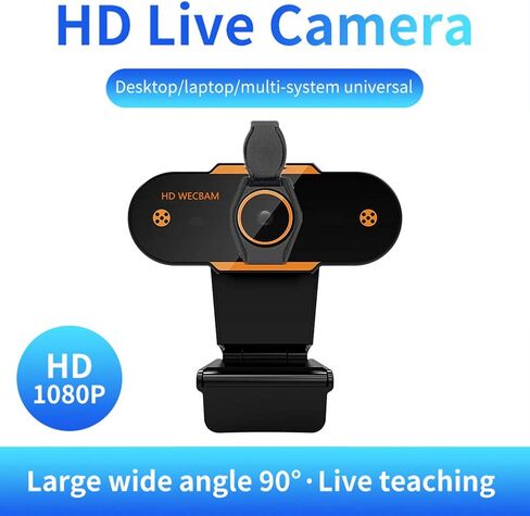 2K Webcam, 2021 Upgraded Full HD Web Camera for Computer with Privacy Cover, USB Web cam with Microphone Auto Focus webcams for Teaching, Online Conference, Video Calling Plug& Play in Saudi Arabia