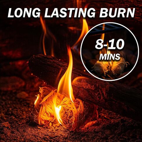 مشعلات الحريق - 50 قطعة مشعل نار طبيعية للمدفأة، وموقد الخشب، ونار المخيم، والشواء، وفرن البيتزا، وحفرة النار والمدخن - مبدئات الفحم الآمنة للشواية وموقد الحبيبات in Saudi Arabia