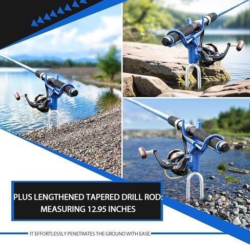 2 Pack-Dzmaker Upgraded Rod Pole Holders for Bank Fishing，Fishing Rod Holder Ground，360 Degree Adjustable，Folding Catfishing Equipment in Saudi Arabia
