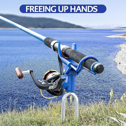 2 Pack-Dzmaker Upgraded Rod Pole Holders for Bank Fishing，Fishing Rod Holder Ground，360 Degree Adjustable，Folding Catfishing Equipment in Saudi Arabia