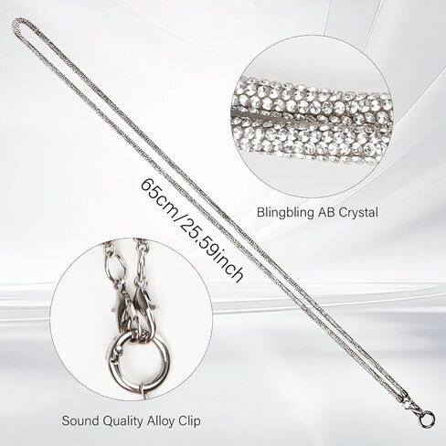 LUVI Bling Phone Lanyard Crossbody for Woman Girls Shoulder Strap Diamond Rhinestone Chain Cute for Phones and Bags in Saudi Arabia
