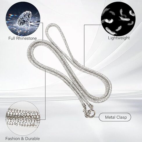 LUVI Bling Phone Lanyard Crossbody for Woman Girls Shoulder Strap Diamond Rhinestone Chain Cute for Phones and Bags in Saudi Arabia