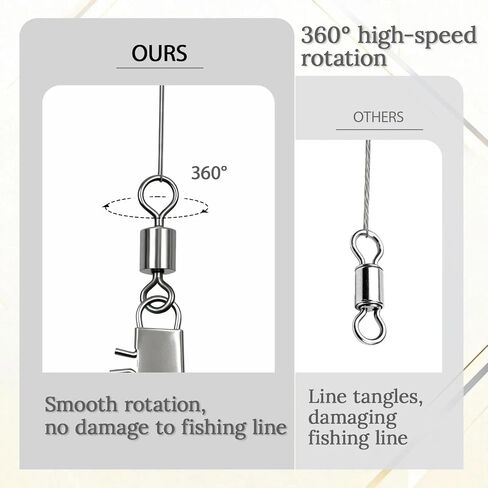 Fishing Swivel Snaps 50pcs Rolling Swivels Clips, High-Strength & Corrosion Resistance for Saltwater and Freshwater Fishing Tackle in Saudi Arabia