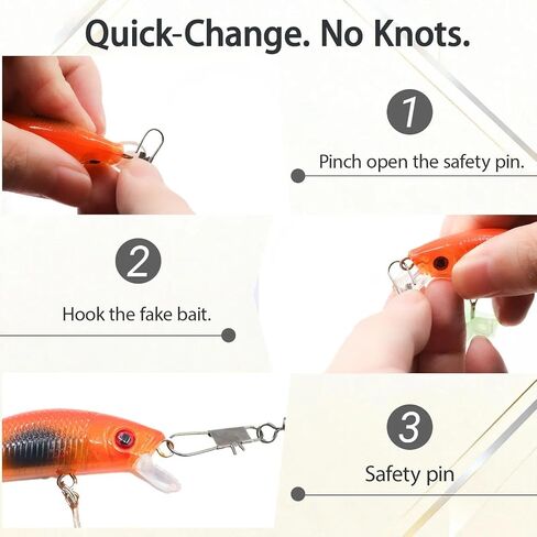 Fishing Swivel Snaps 50pcs Rolling Swivels Clips, High-Strength & Corrosion Resistance for Saltwater and Freshwater Fishing Tackle in Saudi Arabia