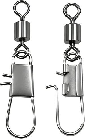 Fishing Swivel Snaps 50pcs Rolling Swivels Clips, High-Strength & Corrosion Resistance for Saltwater and Freshwater Fishing Tackle in Saudi Arabia