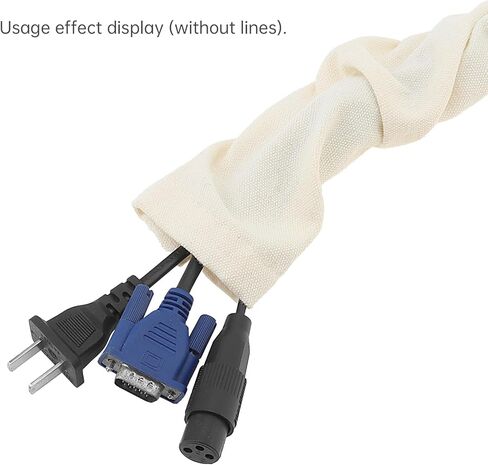 RTNLIT 4 Feet Fabric Cord Cover, Chandelier Chain Cable Sleeve for Lighting Wires, Swing Chains Decorative, Cables Management & Hider (Beige, Pack of 2) in Kuwait