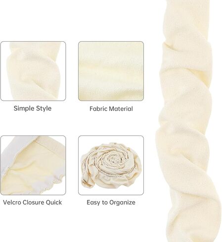 RTNLIT 4 Feet Fabric Cord Cover, Chandelier Chain Cable Sleeve for Lighting Wires, Swing Chains Decorative, Cables Management & Hider (Beige, Pack of 2) in Kuwait