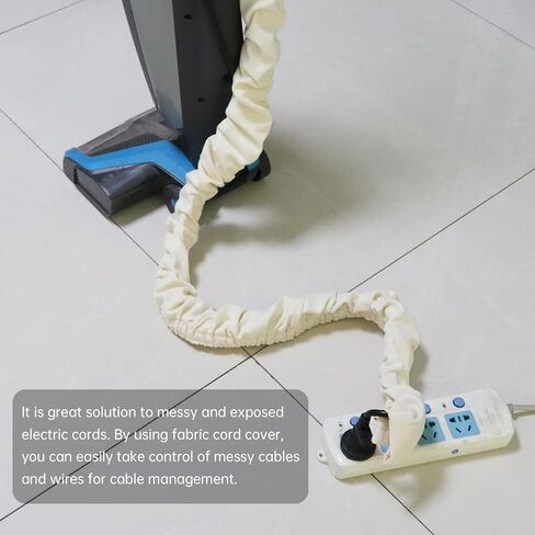 RTNLIT 4 Feet Fabric Cord Cover, Chandelier Chain Cable Sleeve for Lighting Wires, Swing Chains Decorative, Cables Management & Hider (Beige, Pack of 2) in Kuwait