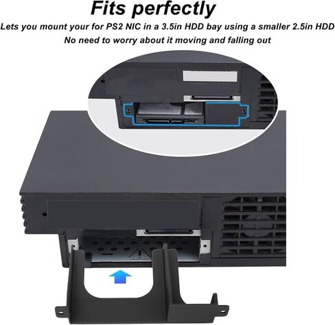 2 قطعة 2.5in حامل القرص الصلب HDD SSD 3D مطبوعة قوس لوحدة التحكم PS2 SCPH 30000 SCPH 50000 (أسود) in Kuwait