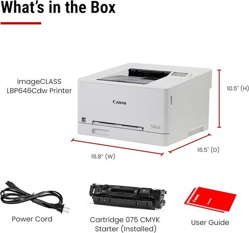 طابعة ليزر Canon Color imageCLASS LBP632Cdw اللاسلكية المحمولة، 22 صفحة في الدقيقة، أبيض in Kuwait