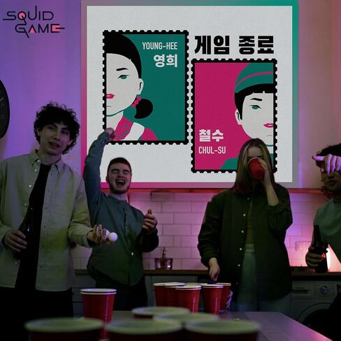 خلفية حفلة لعبة البقاء على قيد الحياة - نسيج حائط كبير تحت عنوان الحبار لديكورات أعياد الميلاد، والحفلات التنكرية، وخلفية كشك الصور، وديكور غرفة النوم والمكتب المرخص رسميًا، 59 بوصة × 51 بوصة in Kuwait