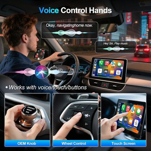 محول CarPlay & Android Auto اللاسلكي، محول سلكي إلى لاسلكي لأجهزة iPhone وAndroid، 5G WiFi/BT 5.0، التوصيل والتشغيل، التنقل في الوقت الحقيقي، للسيارات المزودة بـ CarPlay السلكي in Kuwait