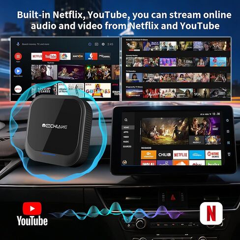 محول CarPlay & Android Auto اللاسلكي، محول سلكي إلى لاسلكي لأجهزة iPhone وAndroid، 5G WiFi/BT 5.0، التوصيل والتشغيل، التنقل في الوقت الحقيقي، للسيارات المزودة بـ CarPlay السلكي in Kuwait
