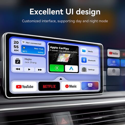 محول CarPlay & Android Auto اللاسلكي، محول سلكي إلى لاسلكي لأجهزة iPhone وAndroid، 5G WiFi/BT 5.0، التوصيل والتشغيل، التنقل في الوقت الحقيقي، للسيارات المزودة بـ CarPlay السلكي in Kuwait