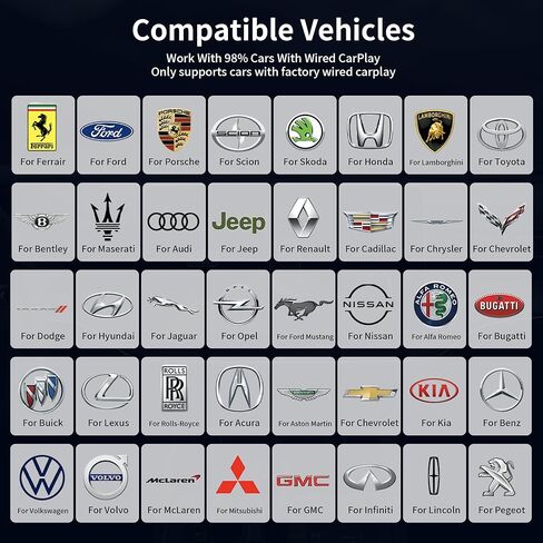 محول CarPlay & Android Auto اللاسلكي، محول سلكي إلى لاسلكي لأجهزة iPhone وAndroid، 5G WiFi/BT 5.0، التوصيل والتشغيل، التنقل في الوقت الحقيقي، للسيارات المزودة بـ CarPlay السلكي in Kuwait