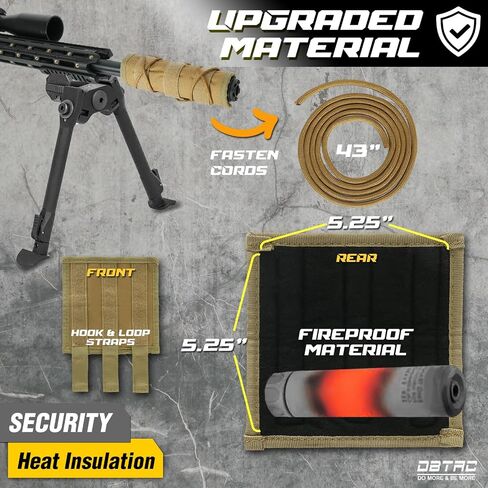 DBTAC Suppressor Cover for Low Volume Fire Training, Heat-Resistant Suppressor Covers for Precision Drills, Hunting and Competitive Shooting, 1.5 inches Diameter with multiple lengths (4/5/6/7/9 Inch) in Saudi Arabia