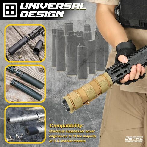 DBTAC Suppressor Cover for Low Volume Fire Training, Heat-Resistant Suppressor Covers for Precision Drills, Hunting and Competitive Shooting, 1.5 inches Diameter with multiple lengths (4/5/6/7/9 Inch) in Saudi Arabia