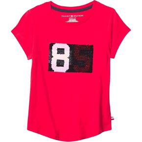 Tommy Hilfiger Girls Fem Fit Short Sleeve Everyday Kids School Uniform Tee in Saudi Arabia