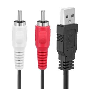 USB to RCA Adapter, 59 Inch USB Male to 2 RCA Male Audio Cable Converter Left Right Audio Channel Cable for Most DVD Player Power Amplifier Laptop PC Television AV Adapter Cord in Kuwait