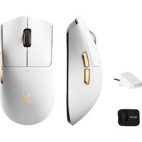 ماوس ألعاب MCHOSE K7 Ultra، خفيف الوزن 59 جرام، بطارية 500 مللي أمبير في الساعة، مستشعر PAW3950 42K، 2.4 جيجا/BT/سلكي، معدل استقصاء 8K (أسود) in Kuwait