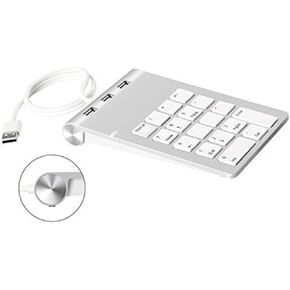 NUOBESTY لوحة مفاتيح رقمية USB مع منافذ USB ومفتاح لوحة أرقام سلكية للكمبيوتر المحمول وتوافق التصميم خفيف الوزن in Kuwait