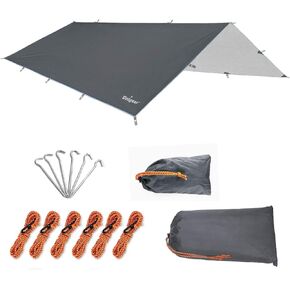 خيمة قماش مضادة للماء من Unigear Hammock Rain Fly، حماية من الأشعة فوق البنفسجية وبولي يوريثان مقاومة للماء 3000 مم، خفيفة الوزن للتخييم وحقائب الظهر والمغامرة في الهواء الطلق in Kuwait