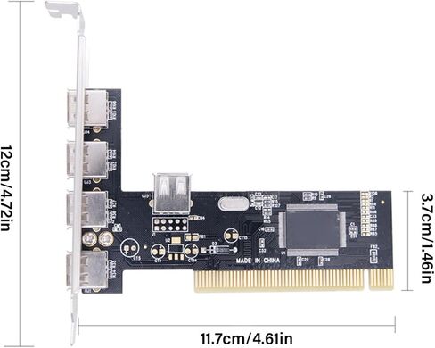 USB 2.0 Card 5 Port 4 External 1 Internal Expansion to 2.0 Adapter Controller High Speed 480Mbps for Desktop High Speed Interface Card in Kuwait