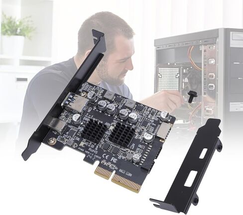 بطاقة توسيع PCIe إلى USB3.2، محول PCIe3.0 USB3.2 Gen2 بسرعة 10 جيجابت في الثانية مع منافذ USB من النوع A من النوع E، لأجهزة الكمبيوتر المكتبية 7 8 10 in Kuwait