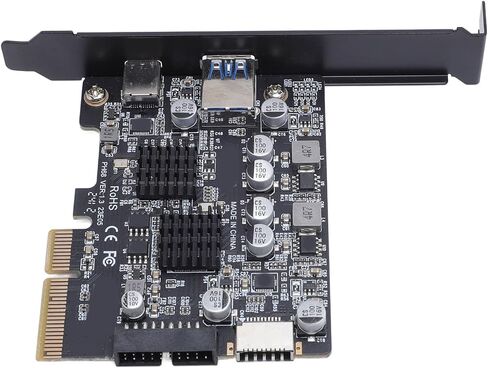 بطاقة توسيع PCIe إلى USB3.2، محول PCIe3.0 USB3.2 Gen2 بسرعة 10 جيجابت في الثانية مع منافذ USB من النوع A من النوع E، لأجهزة الكمبيوتر المكتبية 7 8 10 in Kuwait